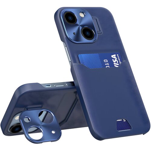 IZMAEL.eu Koženo kući&scaron;te Stand case za Apple iPhone 14 - Tamno plava Cijene