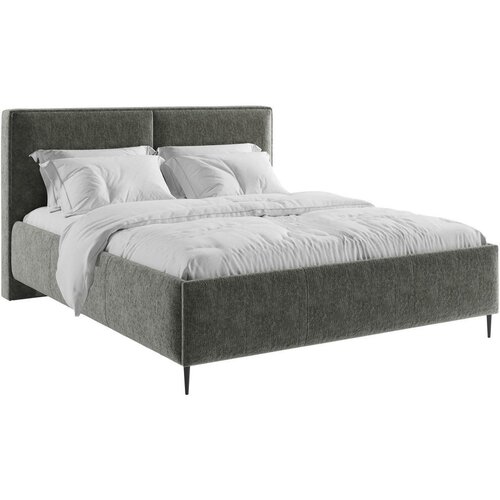 MID.YOU OBLAZINJENA POSTELJA 140 cm x 200 cm , les, tekstil, leseni material antracit Slike