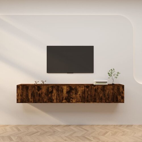  Zidni TV ormarići 3 kom boja dimljenog hrasta 80x34,5x40 cm Cijene
