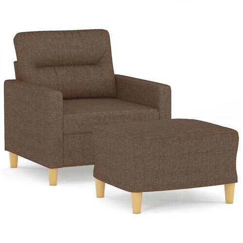  Fotelja s tabureom smeđa 60 cm od tkanine Slike