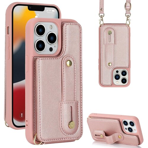 INORCO Za iPhone 12/12 Pro, ovitek za telefon, nosilec kartice, zapestnica, stojalo, PU usnje + ovitek za telefon TPU, (22032992) Slike