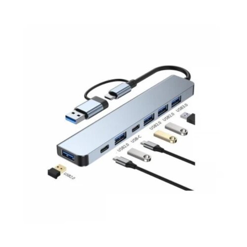 E-green USB HUB USB3.1 Tip C - 7 Port USB3 with USB-C Power Slike