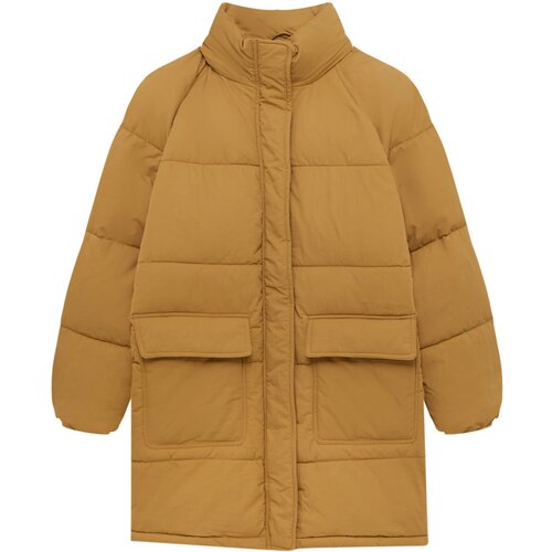 Pull&amp;amp;Bear Zimski pla&amp;scaron;č svetlo rjava Slike