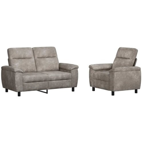  Set sofe 2 pcs Svjetlosiva Umetnička suknja koža - Svjetlosiva 1-Sjedalo + 2-Sjedalo (120 cm) Slike