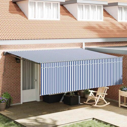 vidaXL retraktilna tenda modra in bela antracit siva 450 × 300 cm Cene
