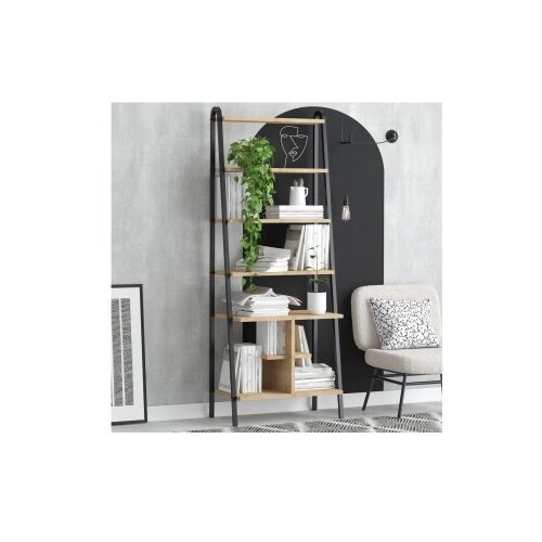 Hanah home polica za knjige oliva sapphire oak black Slike