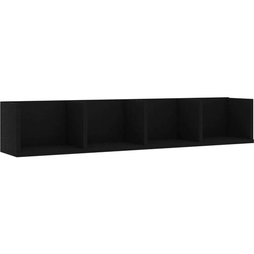 vidaXL Stenska polica za CD plošče črna 100x18x18 cm iverna plošča Cene