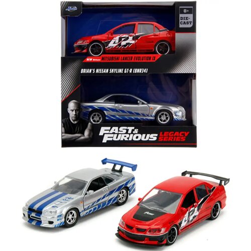 Jada Toys pakleni plan: mitsubishi lancer evolution ix i nissan skyline gt-r (BNR34) set od 2 komada u mjerilu 1/32 Cijene