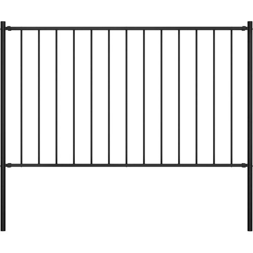 vidaXL Ograjni panel s stebrički premazano jeklo 1,7x0,75 m črn Cene