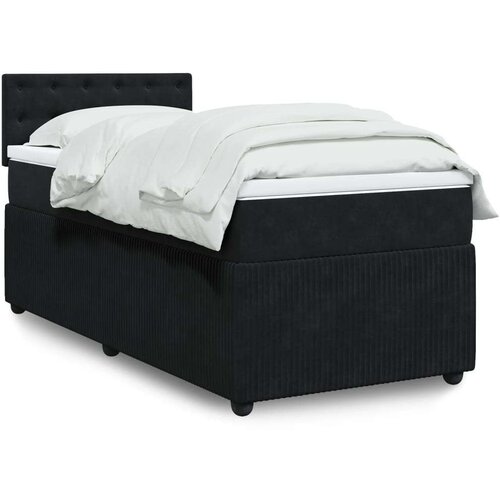 vidaXL Box spring postelja z vzmetnico črna 100x200 cm žamet Cene