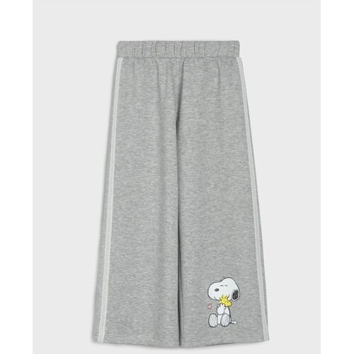 Sinsay Wide leg hlače s dodatkom viskoze i čipkom sa strane Snoopy Cene