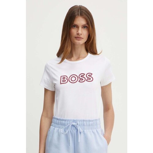 Boss Pamučna majica za žene, boja: bijela, 50522209 Slike
