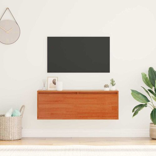 VidaXL Ormar za Zid Vo&amp;scaron;tano smeđa 100 x 30 x 35 cm Masivna borovina Slike