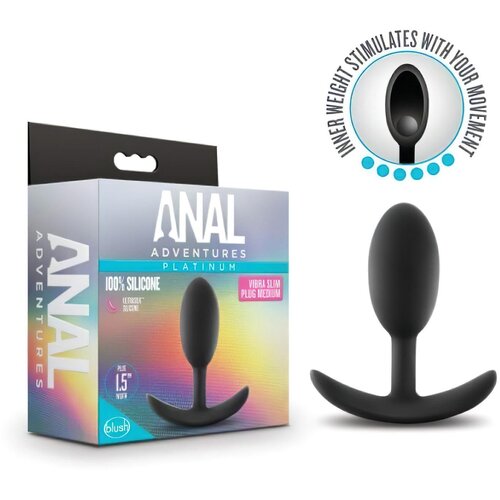 Anal Adventures Vibracijski analni čep Platinum - Vibra Slim, medium Cene