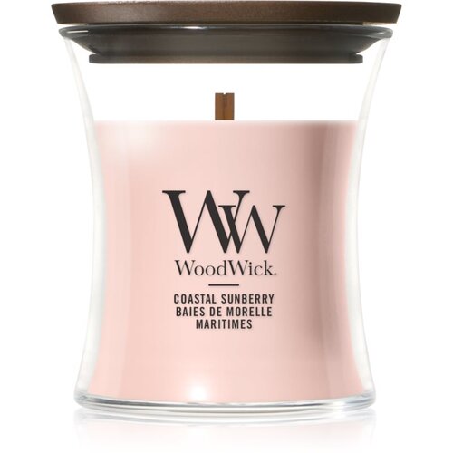 WoodWick Coastal Sunberry dišeča sveča z lesenim stenjem 85 g Cene