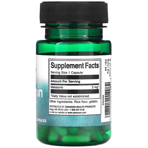 Swanson melatonin, 3 mg, 60 kapsula &amp;ndash; podr&amp;scaron;ka zdravom snu Slike