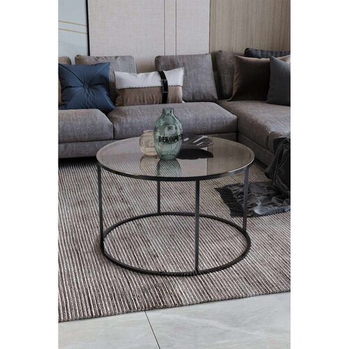 Hanah home Royal klub sto &amp;Oslash; 75 cm, crna / providno staklo Slike