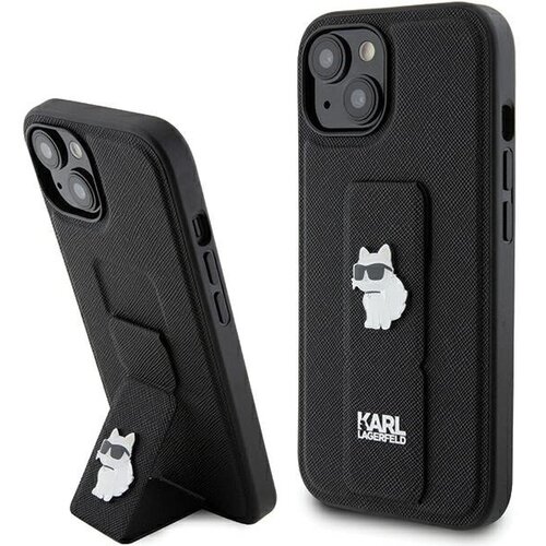 Karl Lagerfeld OVITEK GRIPSTAND SAFFIANO CHOUPETTE PINS ZA IPHONE 15 ČRN, (21897616) Cene