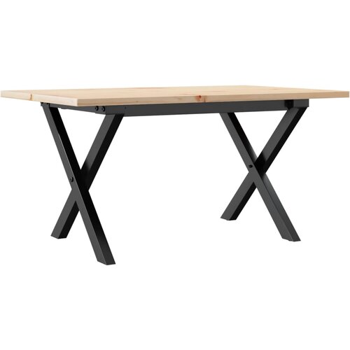 Maison Chic Klubska mizica - kavna mizica - Nizka mizica X okvir 80x50x40 cm trdna borovina lito železo, (21752834) Cene