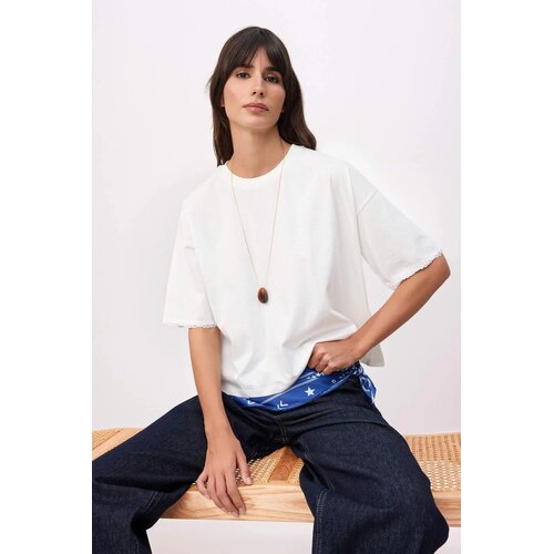 TRENDYOLMILLA Ženska majica TWOSS26TS00170, Bela Cene