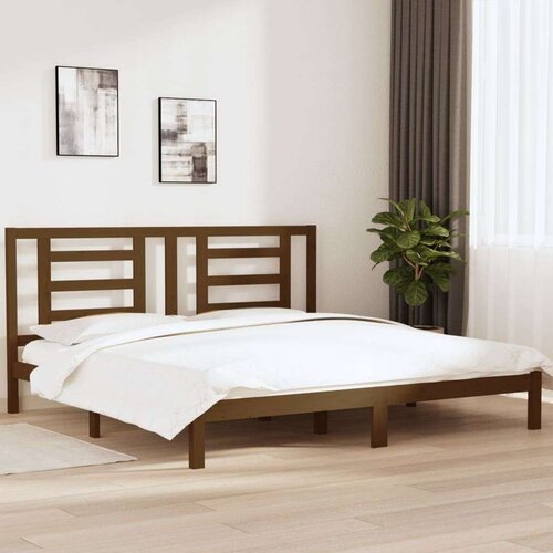  Posteljni okvir medeno rjav iz trdne borovine 200x200 cm, (20647688) Slike