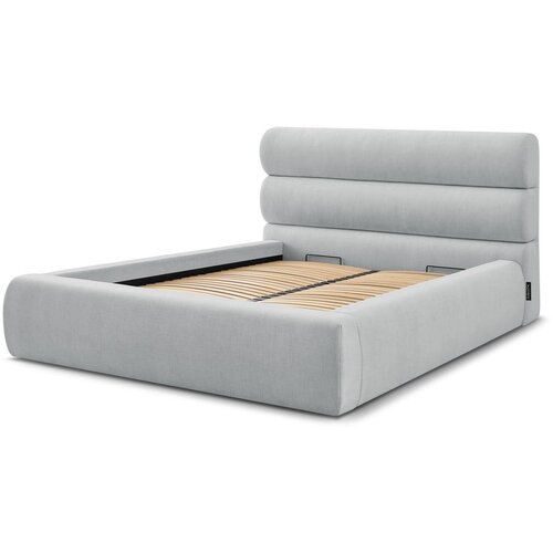 Bobochic Paris Svijetlo sivi tapecirani bračni krevet s prostorom za odlaganje s podnicom 160x200 cm Vernon – Cijene