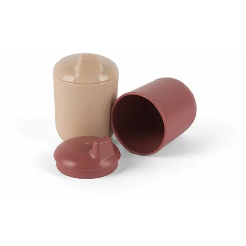 Dantoy Tiny Bio Sippy Cups skodelica Nude/Red 0m+ 2 kos