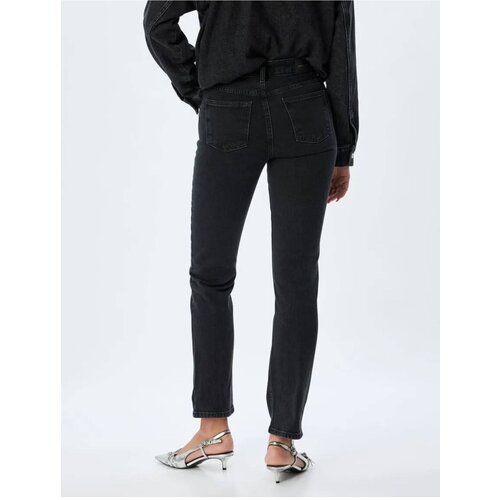 Koton High Waisted Jeans Slim Fit Straight Leg Buttoned Cotton - Slim Straight Fit Jean Slike