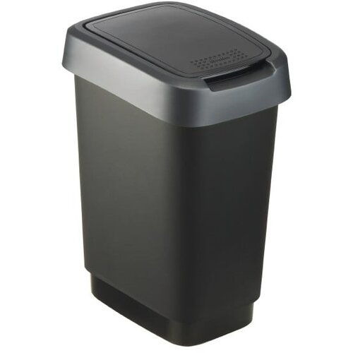 Rotho kanta za otpatke od reciklirane plastike u srebrno-crnoj boji 10 l twist - rotho Slike