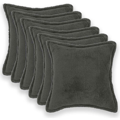  Presvlaka za jastuk 6 pcs HOUTEN Tamnosiva 50 x 50 cm Bouclé Cene