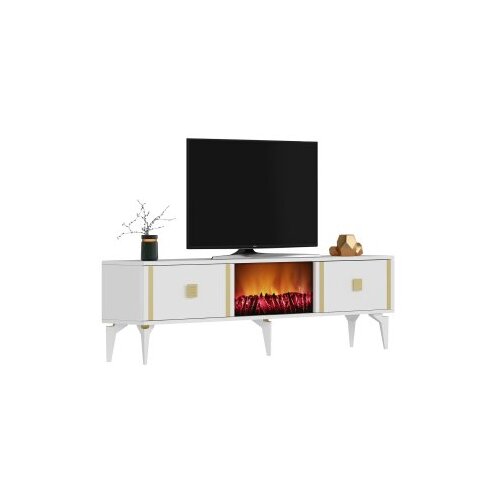 Hanah home tv polica doruk fireplace white gold Cene