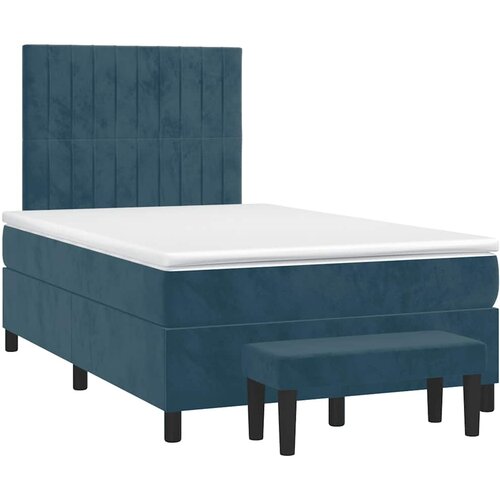 Box spring krevet s madracem tamnoplavi 120 x 200 cm bar&amp;scaron;unasti Slike