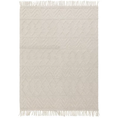Asiatic Carpets Kremno bela volnena preproga 120x170 cm Asra –