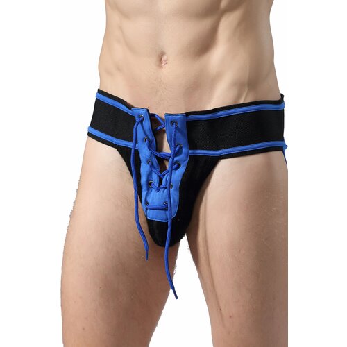 MOB Fetish Football Jockstrap Blue L Slike