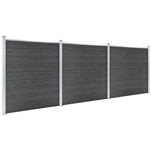 VidaXL set panela za ogradu WPC 526 x 186 cm crni Slike