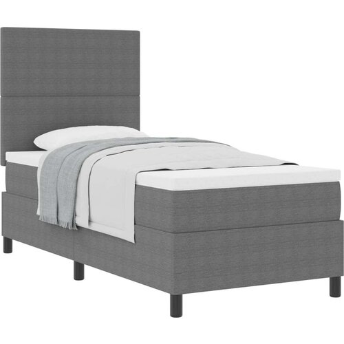  Krevetna platforma s madracem Svijetlo siva 90x200 cm Kordurovinska tkanina Slike