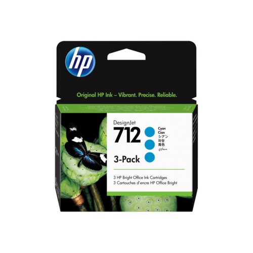 HP 712 3-pack 29-ml Cyan DesignJet Ink Cartridge glava pisača Termalni inkjet Slike