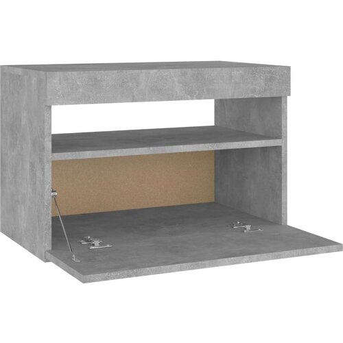 VidaXL noćni ormarić s LED svjetlima siva boja betona 60 x 35 x 40 cm Slike