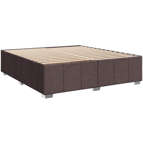  Boxspring krevet s madracem Tamno smeđa 180 x 200 cm Tkanina 202 x 183.5 x 88 cm Slike