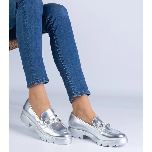 Gemre Silver classic loafers with Amikol embellishment Cijene