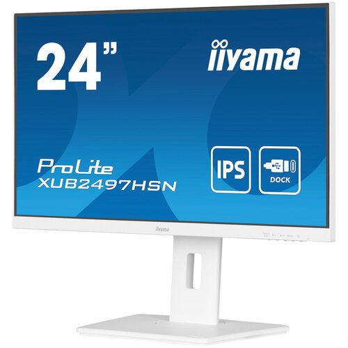  24" WHITE IPS-panel, 1920x1080, USB-C Dock (65W PD, LAN, DP-OUT, USB3x3.2+1xC(7,5W)) 15cm Height Adj. Stand, 1ms, 250cd/m², Speakers, USB-C, HDMI, DisplayPort (23,8" VIS) Cene