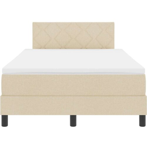  Krevet s box spring sustavom i madracem krem 120x200 cm Tkanina Slike