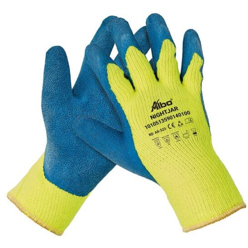 Albo zaštitne rukavice nightjar bl, akril/lateks, plavo-žute boje 10 Slike