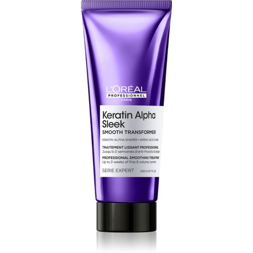 L&amp;acute;Or&amp;eacute;al Paris Keratin Alpha Sleek Smooth Transformer kura za kosu za glatke frizure 200 ml Slike