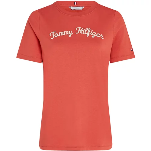Tommy Hilfiger Majica svetlo bež / mornarska / rdeča / bela