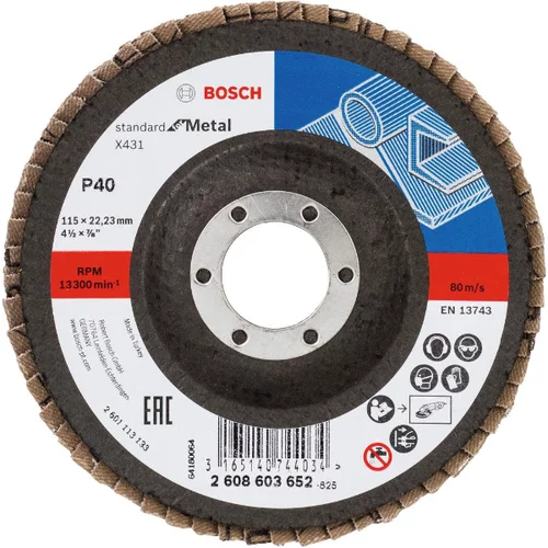 Bosch Brusna ploča za metal i drvo Standard for Metal X431 (Promjer rezne ploče: 115 mm, Granulacija: 40)