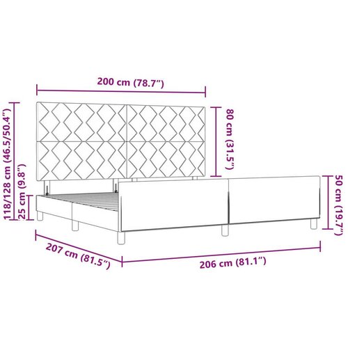 vidaXL Črn Žametni Posteljni Okvir 200x200 cm, (22049726) Cene
