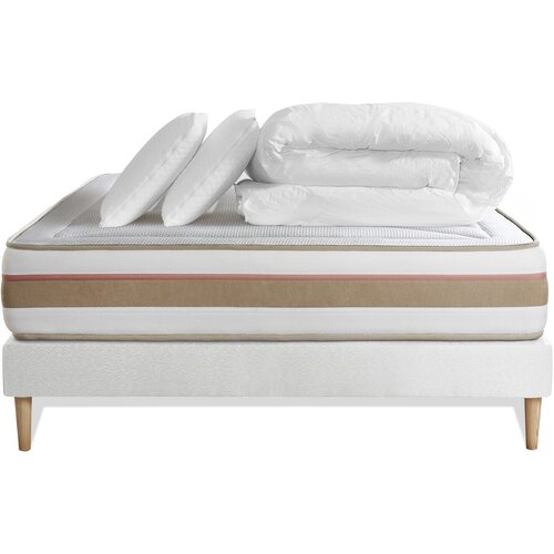 Marmottes & Co Celoten paket za posteljo - Vzmetnica 200x200 cm + Vzmetni okvir z letvami (komplet) + 2 vzglavnika + odeja - Le Tendre, (21613824) Cene