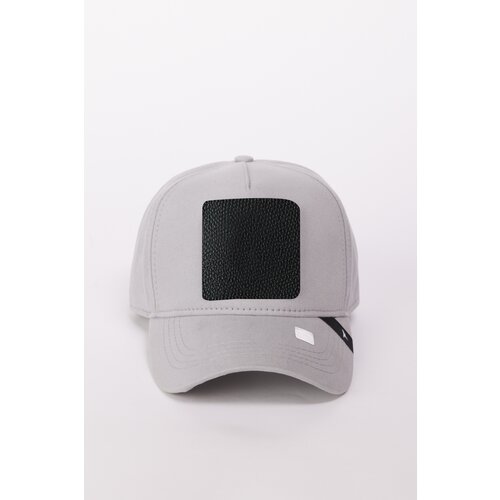 AC&Co / Altınyıldız Classics Men's Gray 100% Cotton Hat with Replaceable Stickers Slike