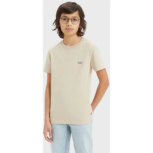 Levi's Otroška bombažna kratka majica bež barva